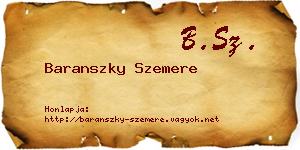 Baranszky Szemere névjegykártya